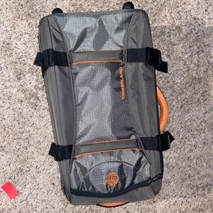 Timberland Rolling Travel Duffle Bag w/ Wheels Handle 28"x13"x13" Black Orange